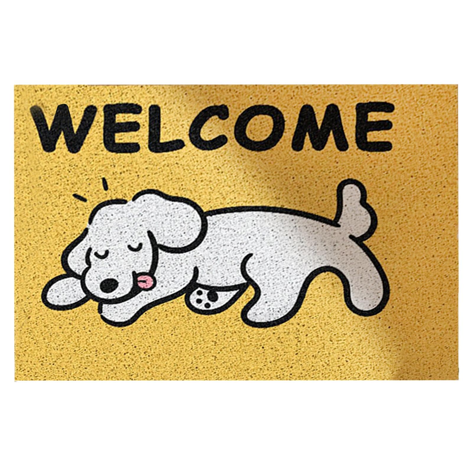 Door Mat Cute Cartoon Dog Pattern Anti Slip Mud Scraping Welcome Rug Front Door Rug Home Decoration 40 X 60cm