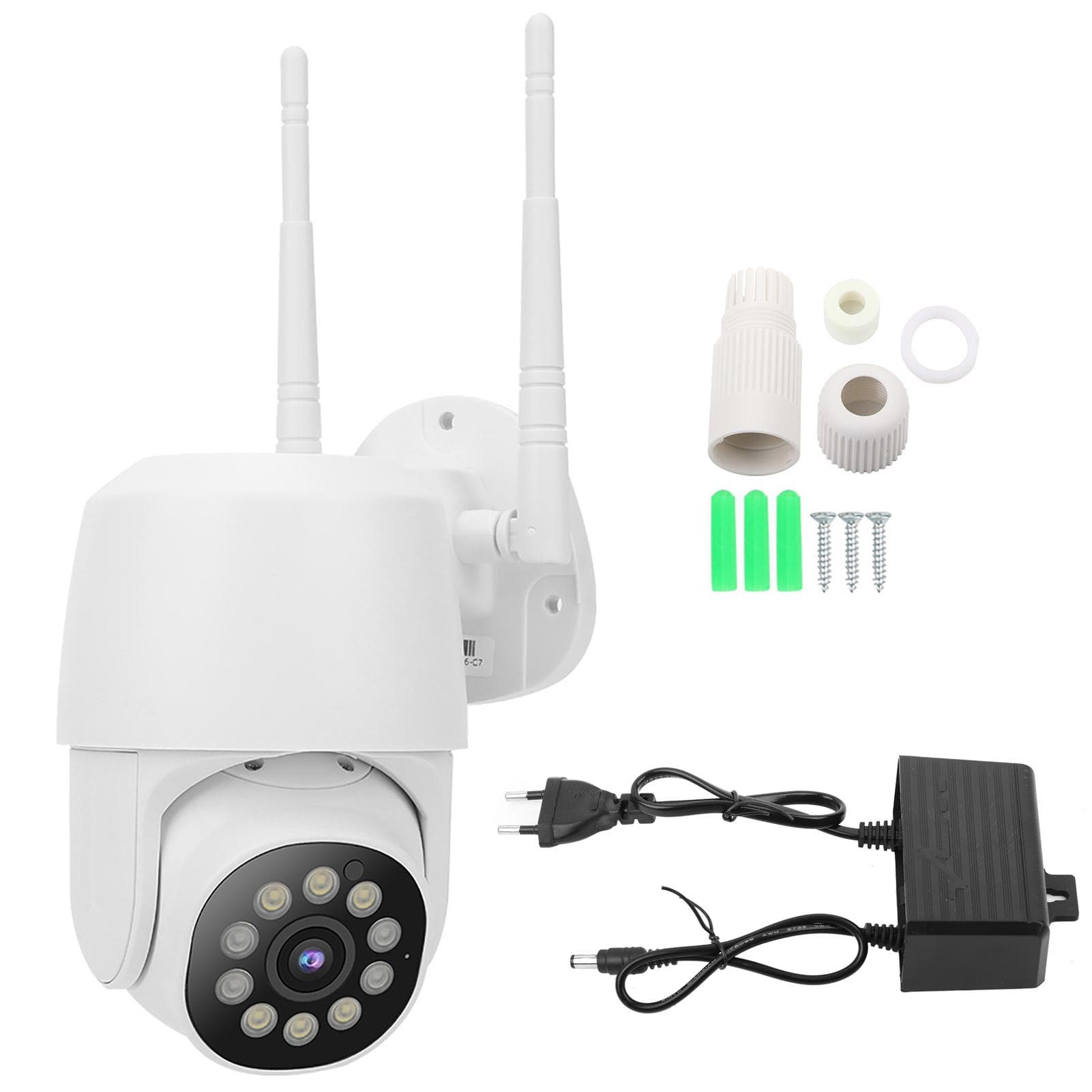 Security Camera Outdoor Network Wireless WIFI 360 Degree Dome Panoramic Monitor Power Adapter