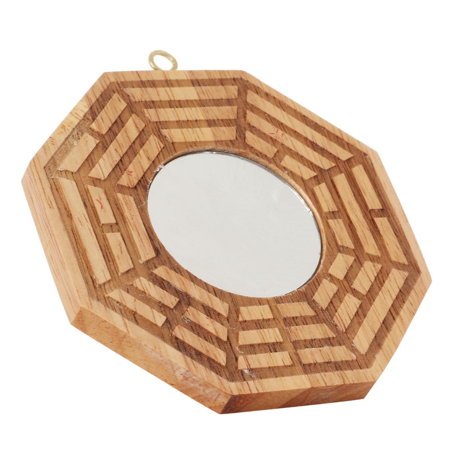 Bagua Mirror Wooden Concave Mirror Outdoor Door Pendant Bring Wealth Good Luck Decoration