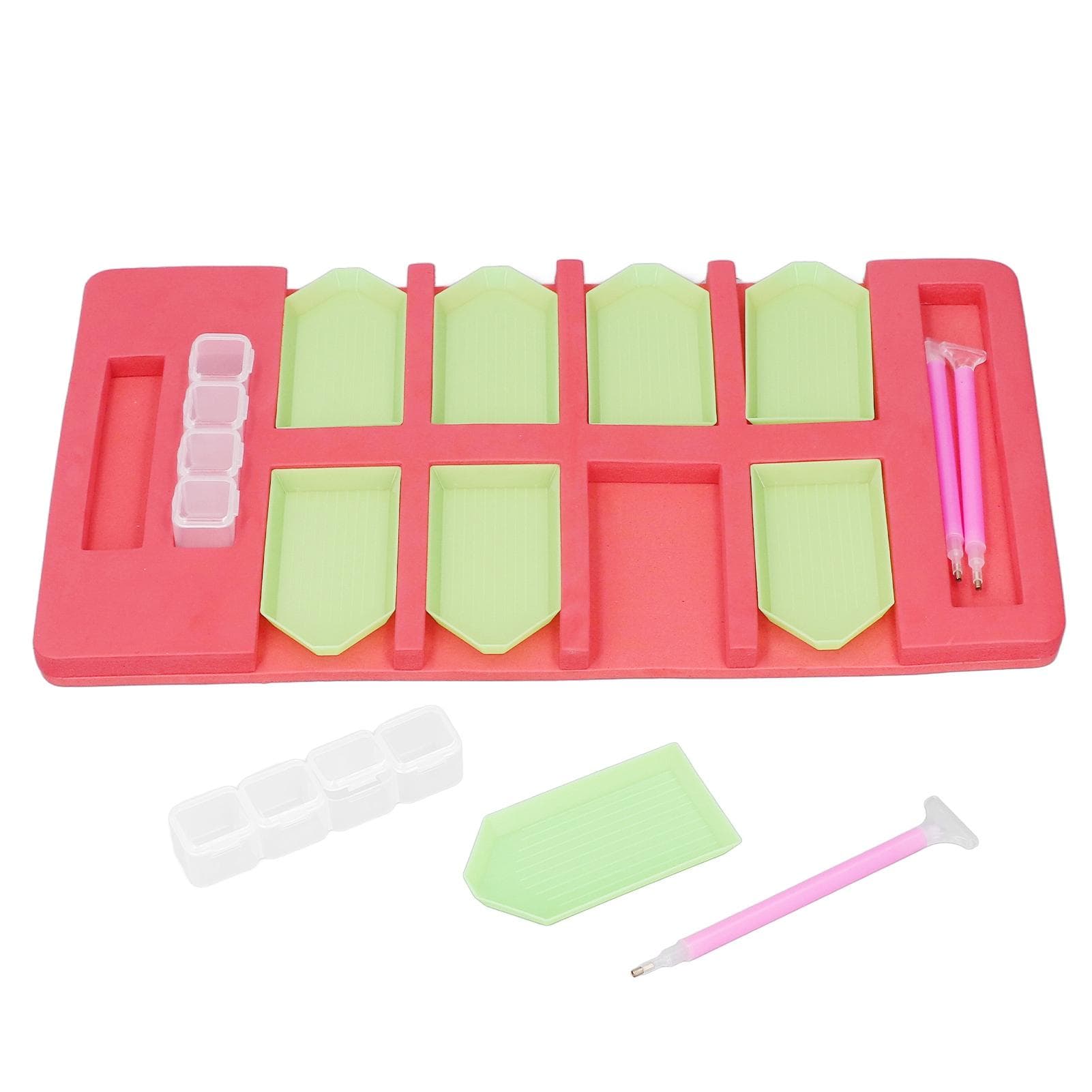 Rhinestone Tray Red Plastic Sponge Material DIY Making Storage Jewelry Making Tray for Art Project