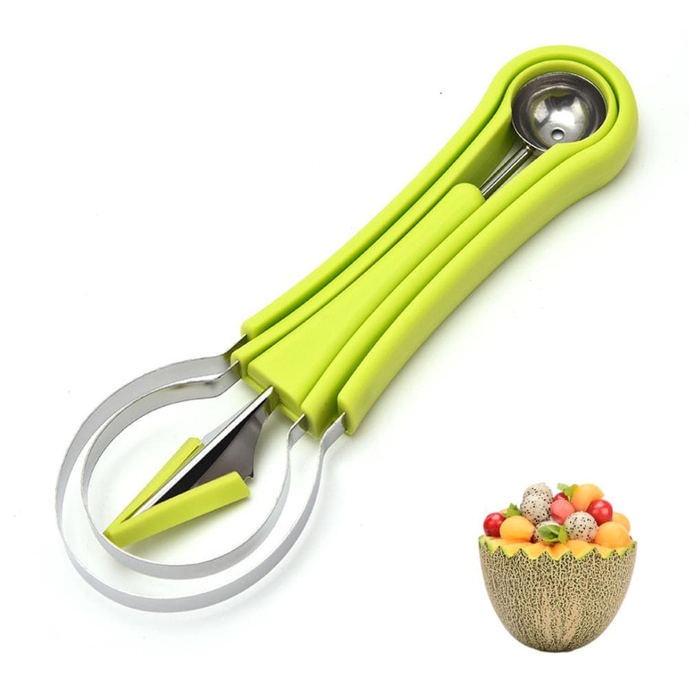 Melon Baller Scoop Set Multifunctional Stainless Steel Fruit Scooper Seed Remover Watermelon Cutter L(for 6.5-9kg)