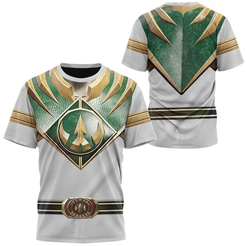 Animation Peripheral Power Rangers Extraordinary Marines 3D Printing Summer Casual Short Sleeve Loose Men's and Women's T-Shirts S