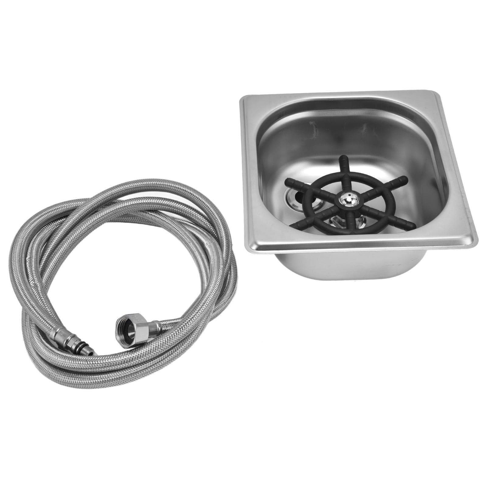 Glass Rinser Stainless Steel Automatic Cup Washer Cleaner for Bar Pub Restaurant Coffee Shop silver