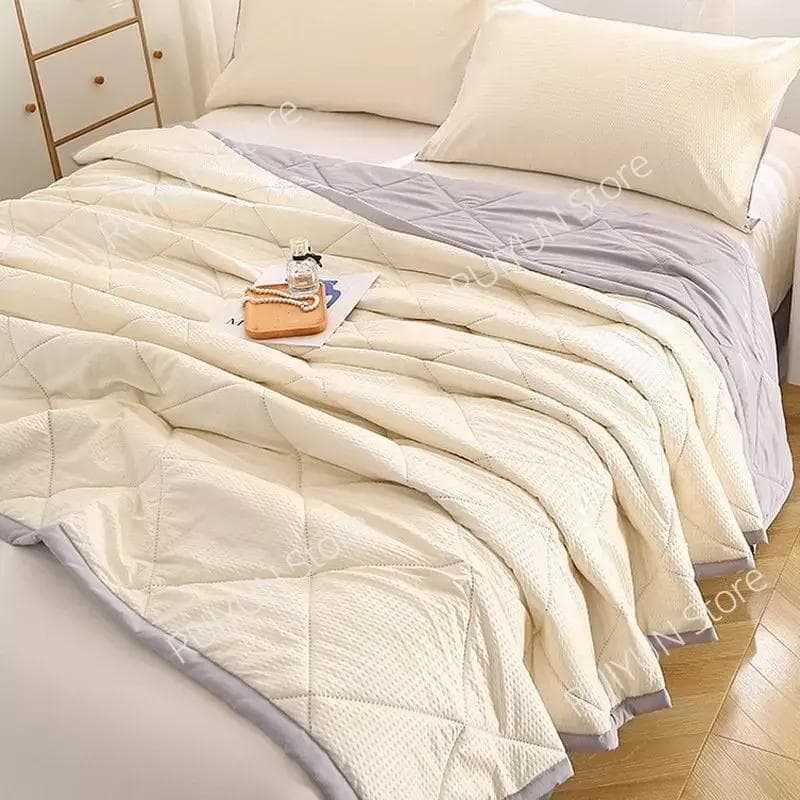Newly Patchwork Summer Quilt Cooling Air Conditioning Quilt Thin Comforter Washed Cotton Throw Blanket Quilting Cooling Duvet 100x150cm