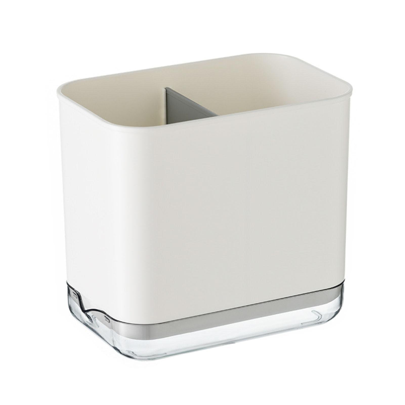 Utensil Holder Cutlery Drainer Rack Compartment Spoon Chopsticks Fork Drainer Caddy for Kitchen white