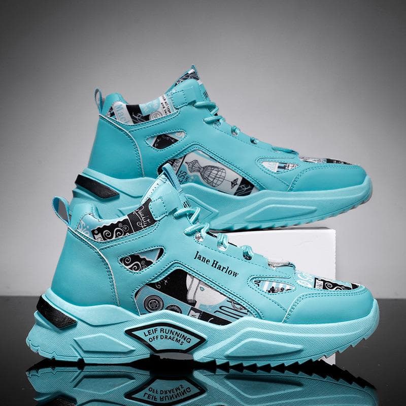 Spring New Men's Shoes Korean Version Trendy High-top Shoes Men's Sports Shoes Students Increase Casual Daddy Shoes 44