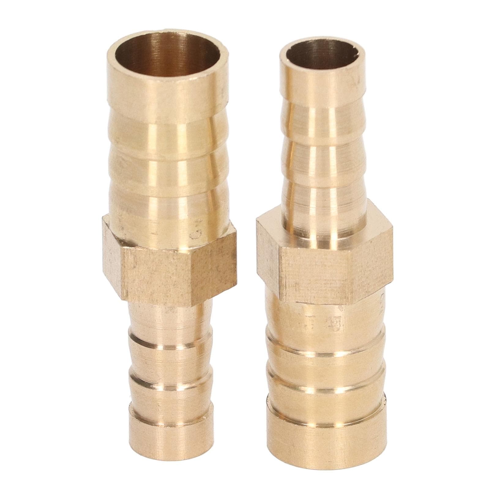 2 Pcs Barbed Fitting Splicer Brass Hose Barb Reducer Hex Reducing Barbed Connector 12mm(12in) to
