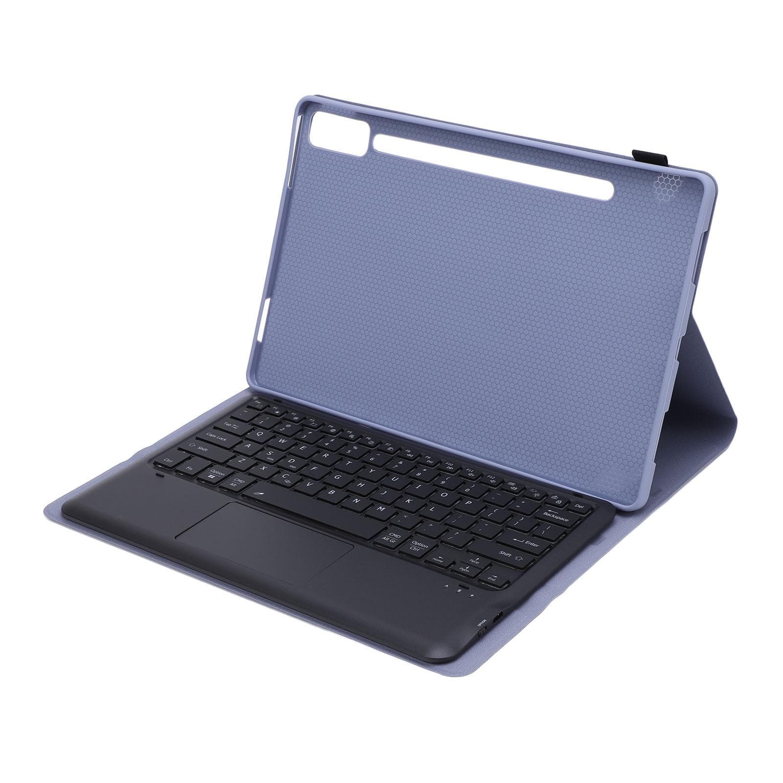 Tablet Keyboard Case with Pen Holder Slim 7 Colors Backlit Detachable Wireless Tablet Trackpad purple