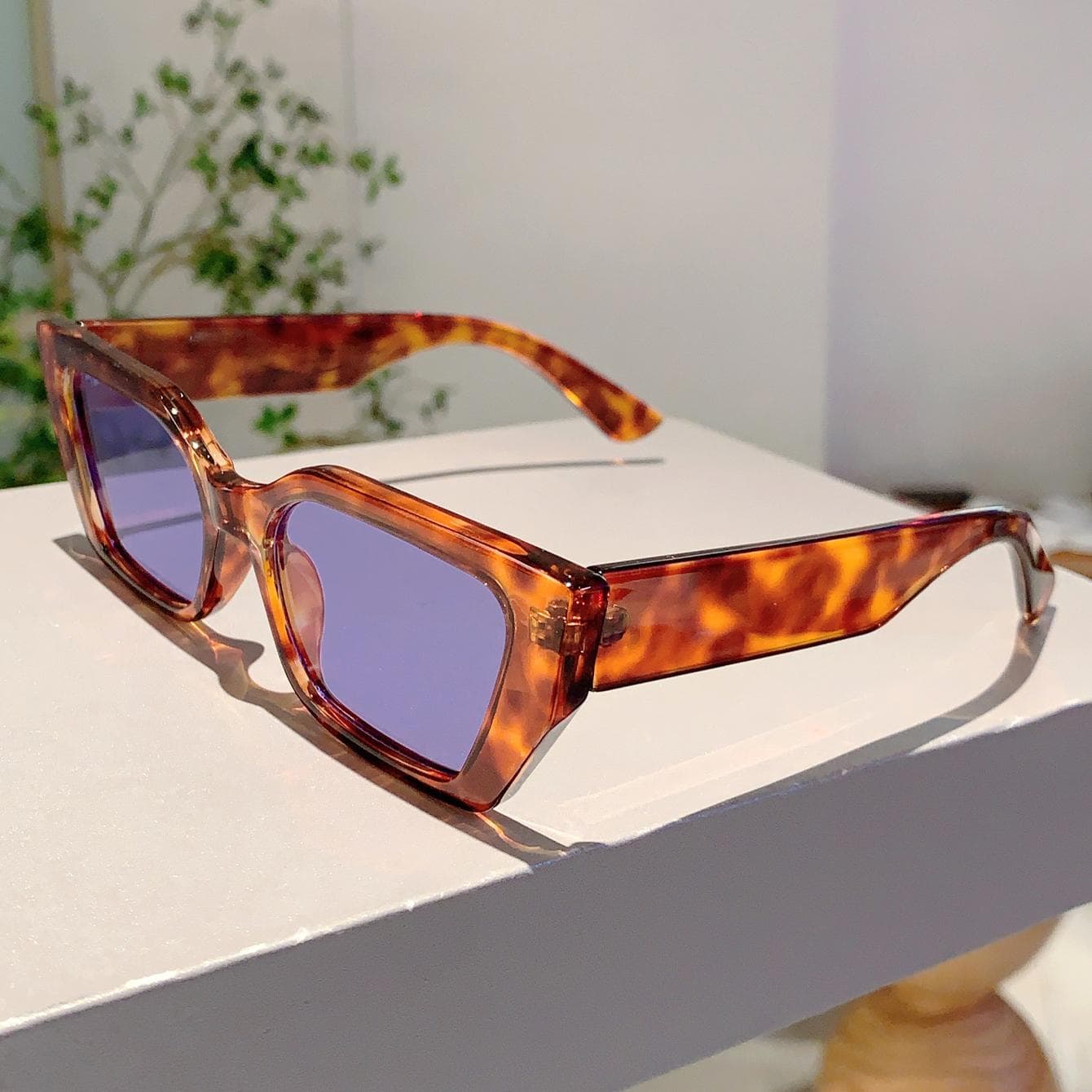 KAMMPT Chic Cat Eye Sunglasses Women's Fashion Multi Color Shades Leopard Print Beach Sun Glasses for Ladies as picture shows
