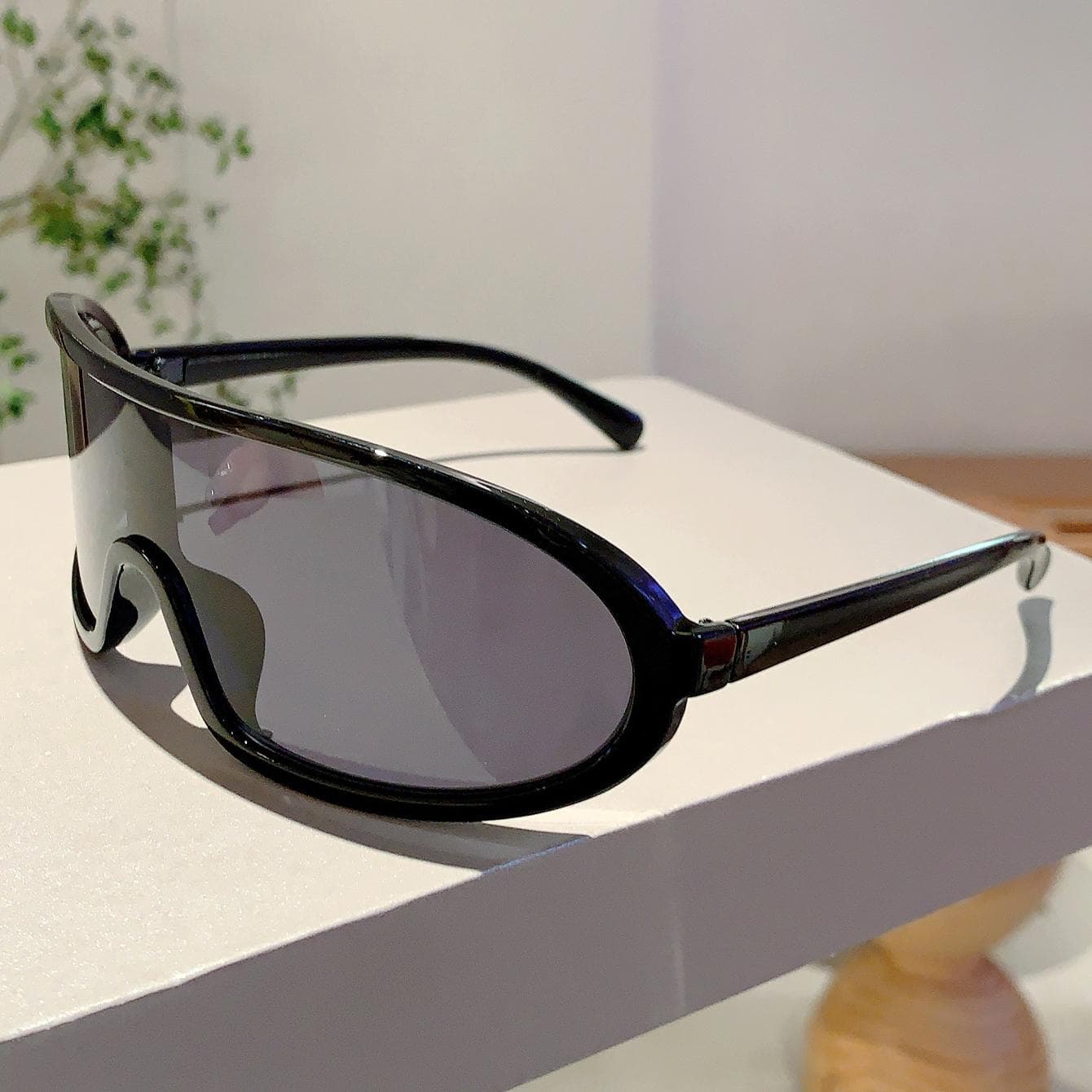 KAMMPT Oversized Sports Goggles Mirror Lens Cycling Sunglasses Women Anti UV Protective Trendy Outdoor Shades