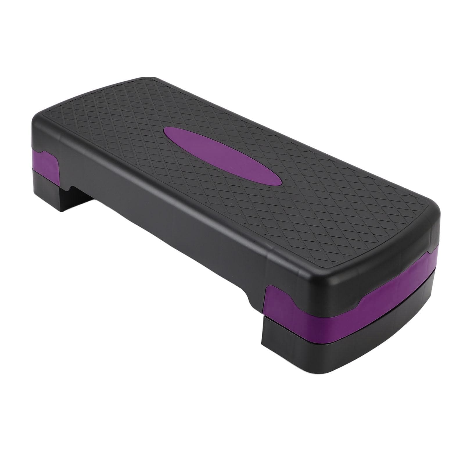 Exercise Step Platform ABS Adjustable Height Exercise Stepper for Aerobic Workout Black Grey