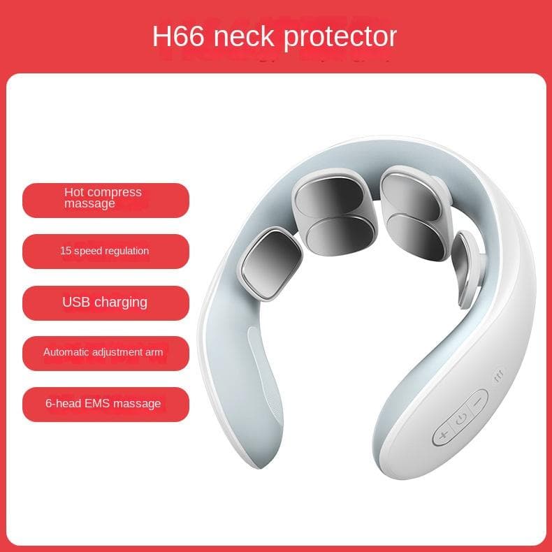Cervical Massager 2-head Neck Protector Multifunctional Household Pulse Hot Compress Intelligent Electric Neck Massager