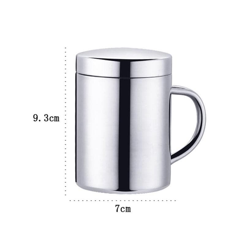 Double Wall Stainless Steel Coffee Mug with lid Portable Cup Travel Tumbler Jug Milk Tea Cups Office Water Mugs as picture