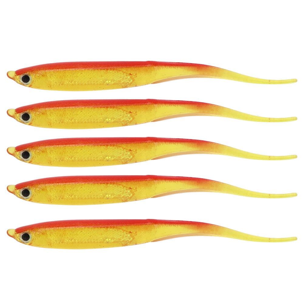 5Pcs Silicone Artificial Simulation Soft Fish Shape Lure Bait Fishing Tackle for Fresh Waterorange
