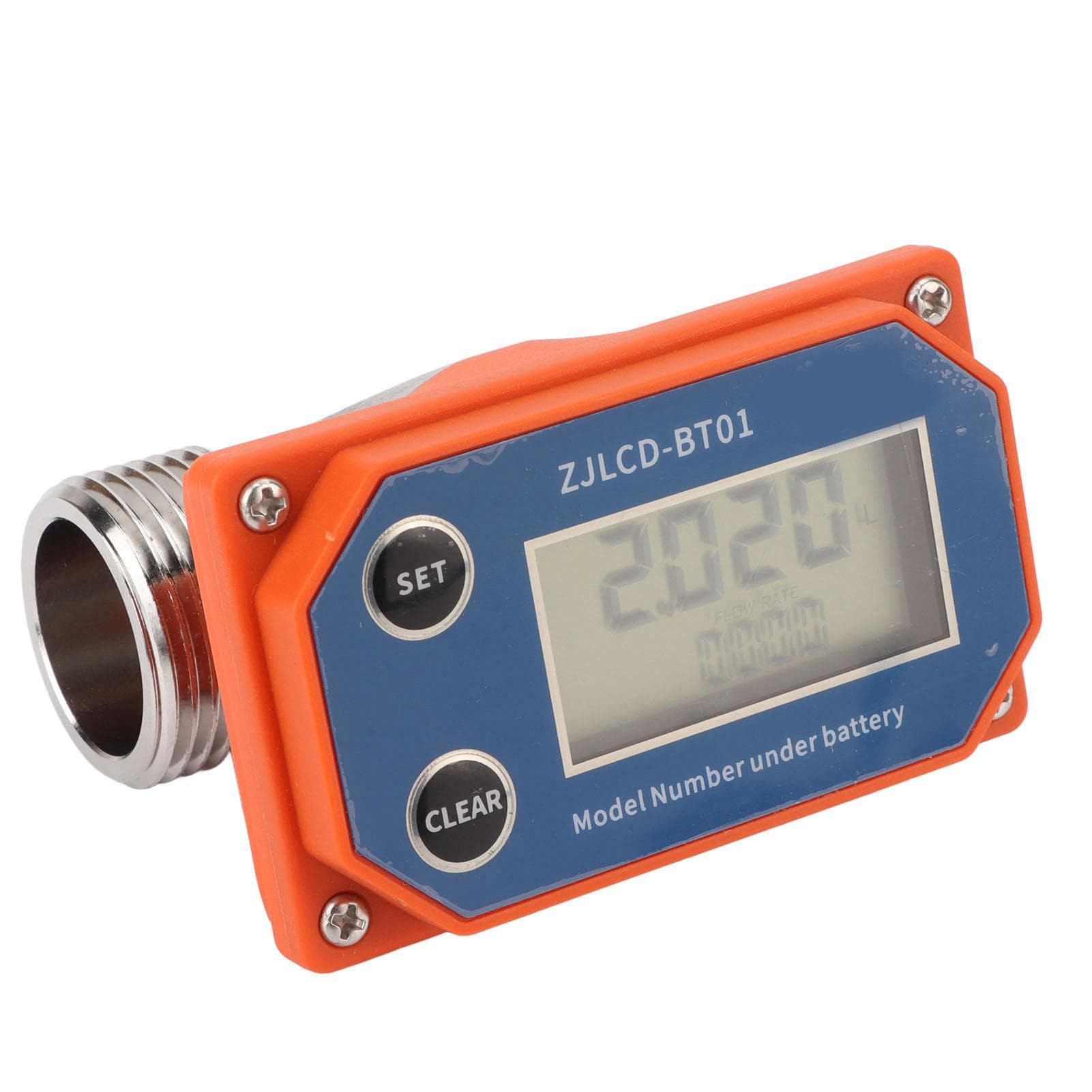 Water Flowmeter Digital Display Flow Sensor Stainless Steel Acid Alkali Proof Flow Meter for white