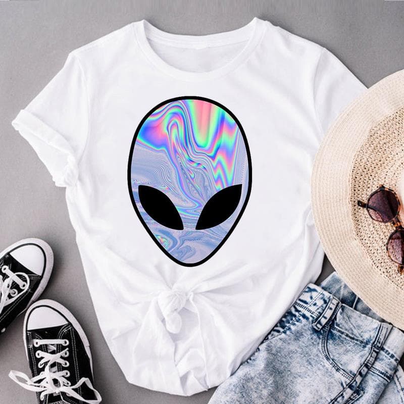Graphic Tee Short Sleeve Coffee Love Style Trend Cute 90s Summer Top Print Ladies Female T Clothing Casual Women's Fashion T-shirt M