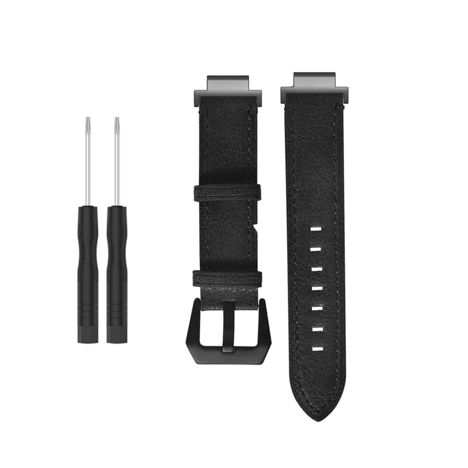 Stainless steel buckle vintage textured strap black