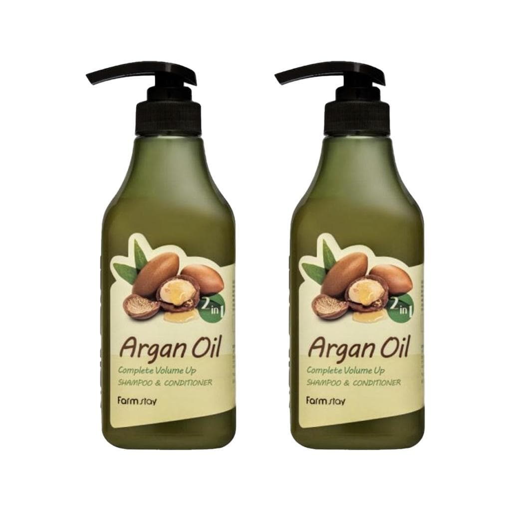 FARM STAY Argan Oil Complete Volume Up Shampoo & Conditioner 530ml 2pcs