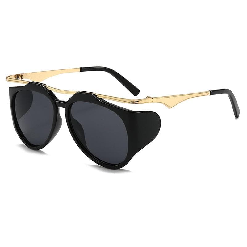 Oversized Men Sunglasses For Women Luxury Steampunk Round Vintage UV400 Gafas Oculos Goggles Eyewear