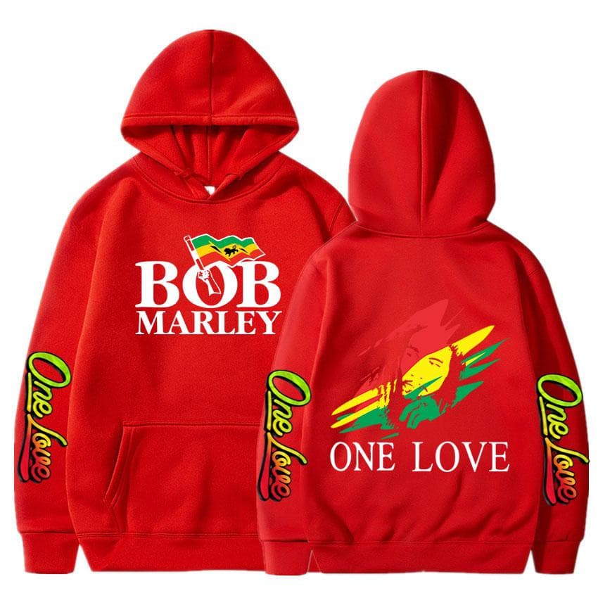 Rapper Bob Marley Hoodies Legend Reggae One Love Hooded Sweatshirts Men Women Fashion Long Sleeve Oversized Pullovers Streetwear S