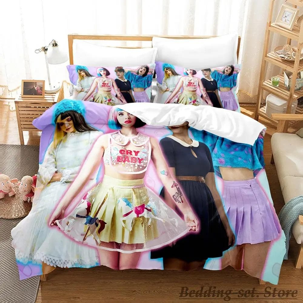 Sexy Singer Melanie Martinez Bedding Set Single Twin Full Queen King Size Bed Set Aldult Kid Bedroom Duvetcover Sets US Twin 172x218cm