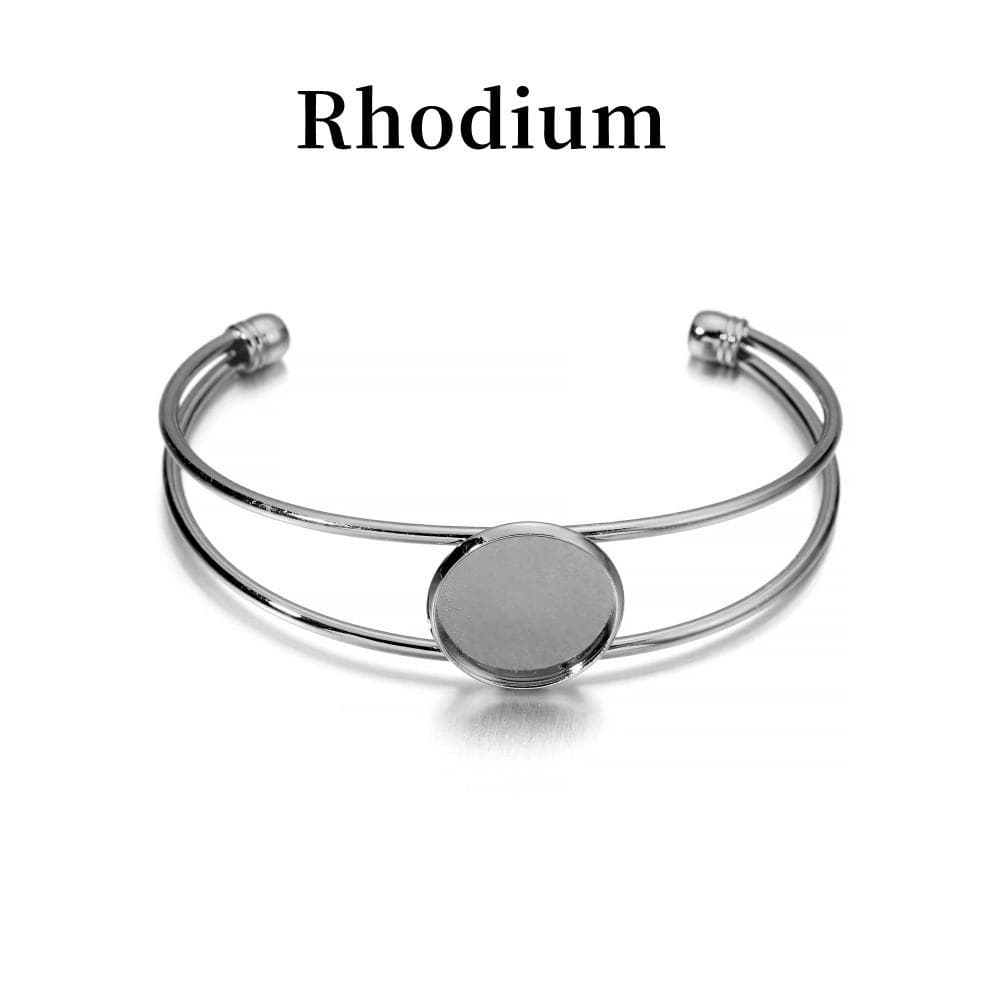 18 20 25mm  Gold Bangle Cabochon Base Cuff Bracelet Blank Tray Bezels Setting Cabochon Supplies For Jewelry Making Finding 25mm