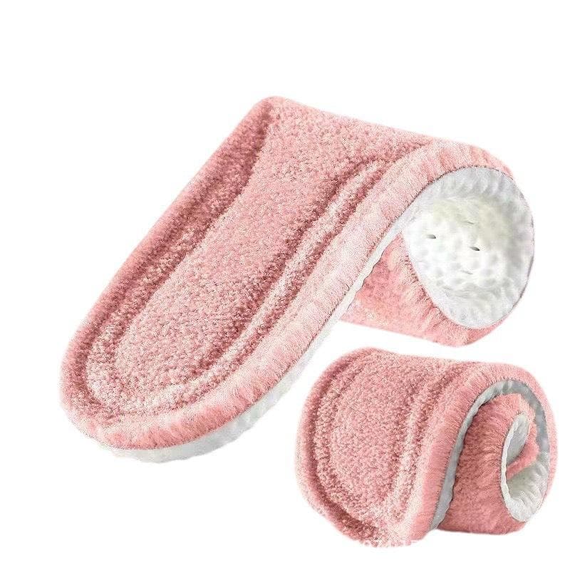 Winter Self-heating Insoles Women Men Thicken Thermal Plush Shoe Pads Unisex Sports Boots Cashmere Inserts Padding 39-40/2PCS pink