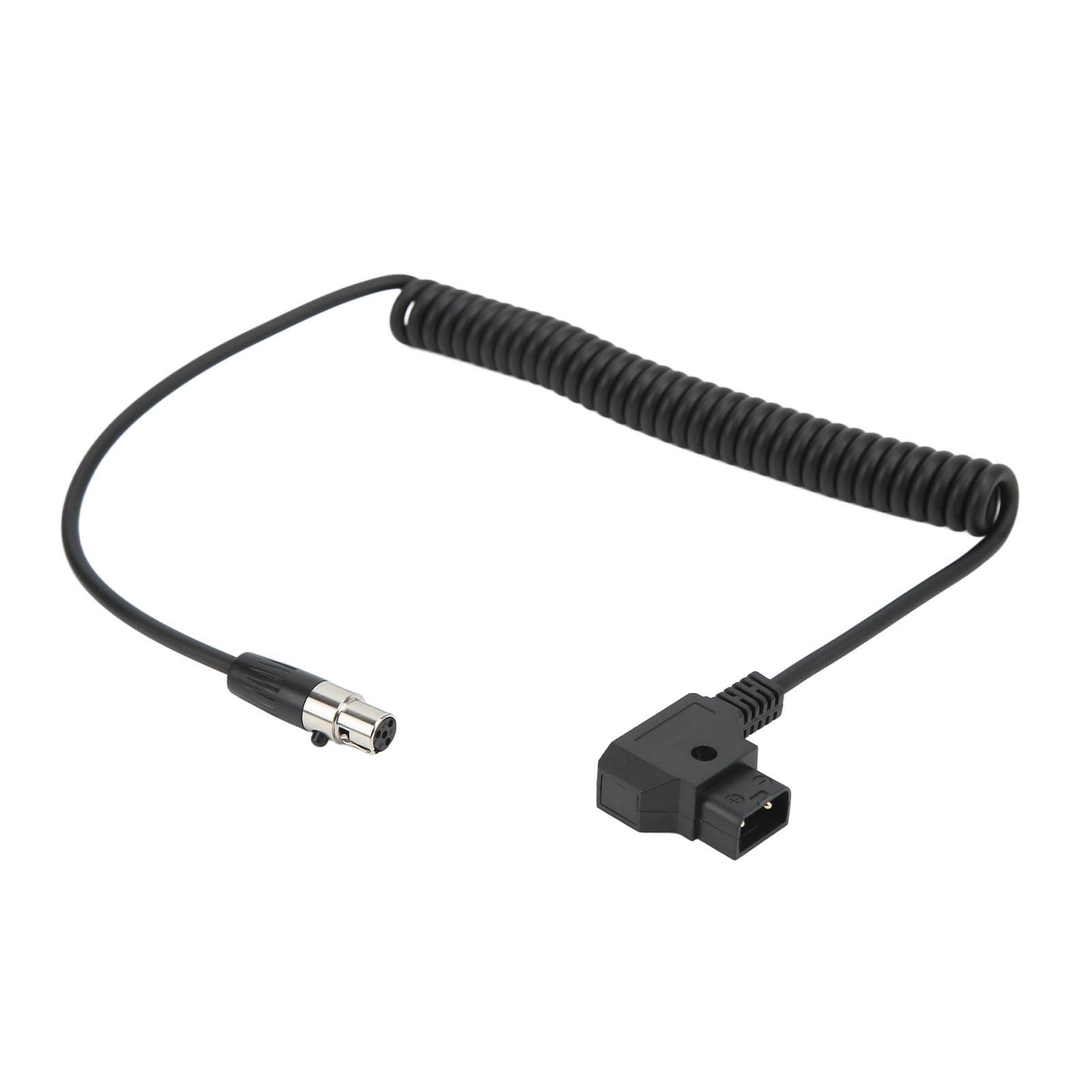 D TAP Male to 4 Pin Mini XLR Adapter Power Coiled Cable for TVlogic Monitor Power Cord 12V