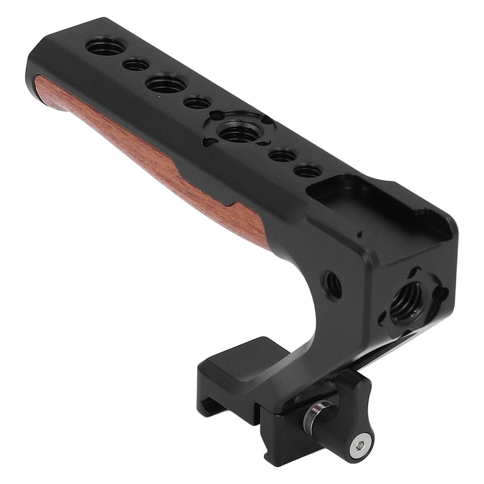 Camera Cage Top Handle Grip Universal Aluminum Alloy Wooden Grip with 14 38 Inch Threads Cold