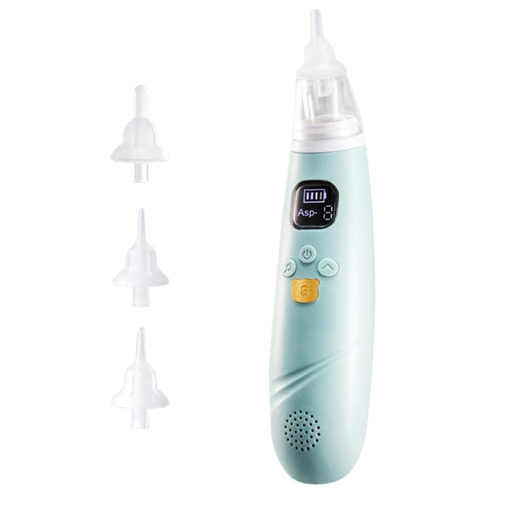 Handheld Electric Baby Nasal Aspirator Baby Nose Sucker Nose Cleaner for Infants 3 Suction Levels green