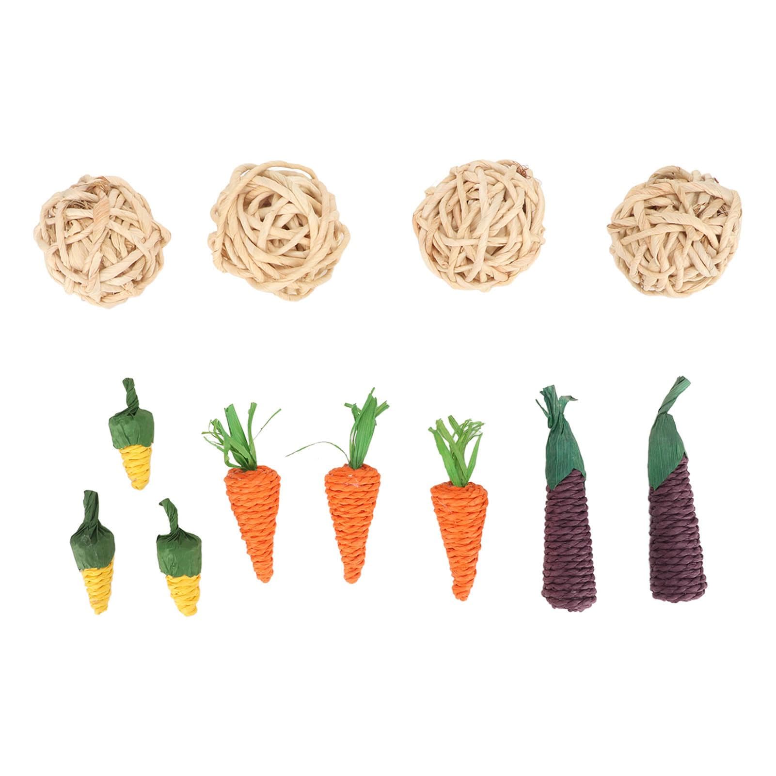 Small Animal Chew Toy Teeth Grinding Carrot Corn Eggplant Entertainment Pets Play Chew Toys for