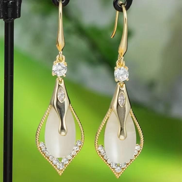 Classic Elegant Water Drop Earrings For Women Crystal Long Tassel Wedding Jewelry Gifts
