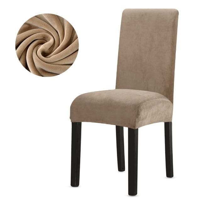 Super Soft Velvet Chair Covers Dining Room High Stretch Chair Seat Cover Plain Spandex Seat Cover for Kitchen Office red