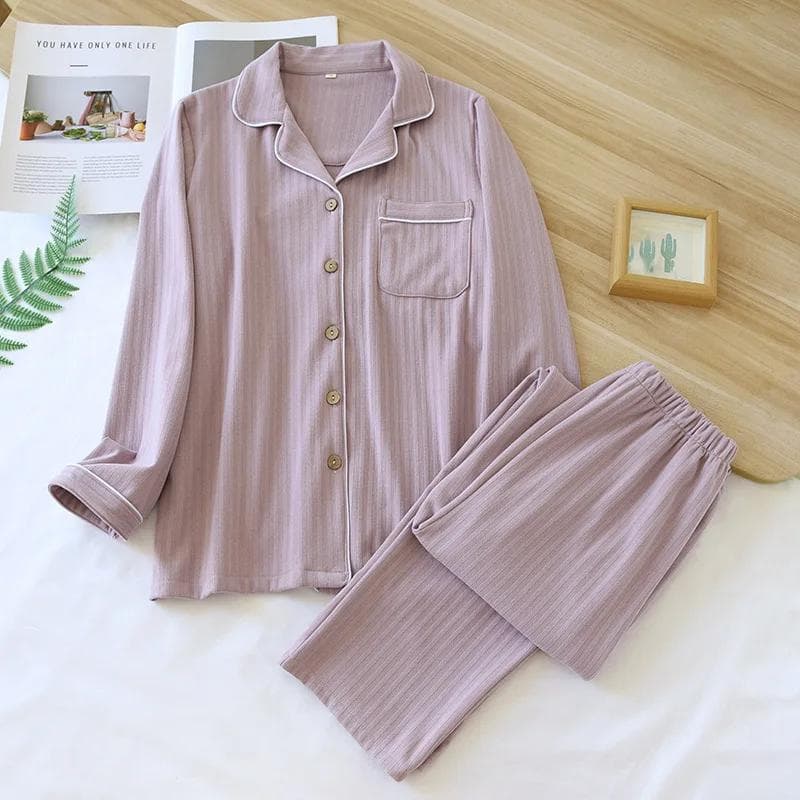 Autumn and Winter New Couple Pajamas Set, Men's and Women's Long Sleeved Pants Two-piece Set, Warm and Thick Home Clothes XL