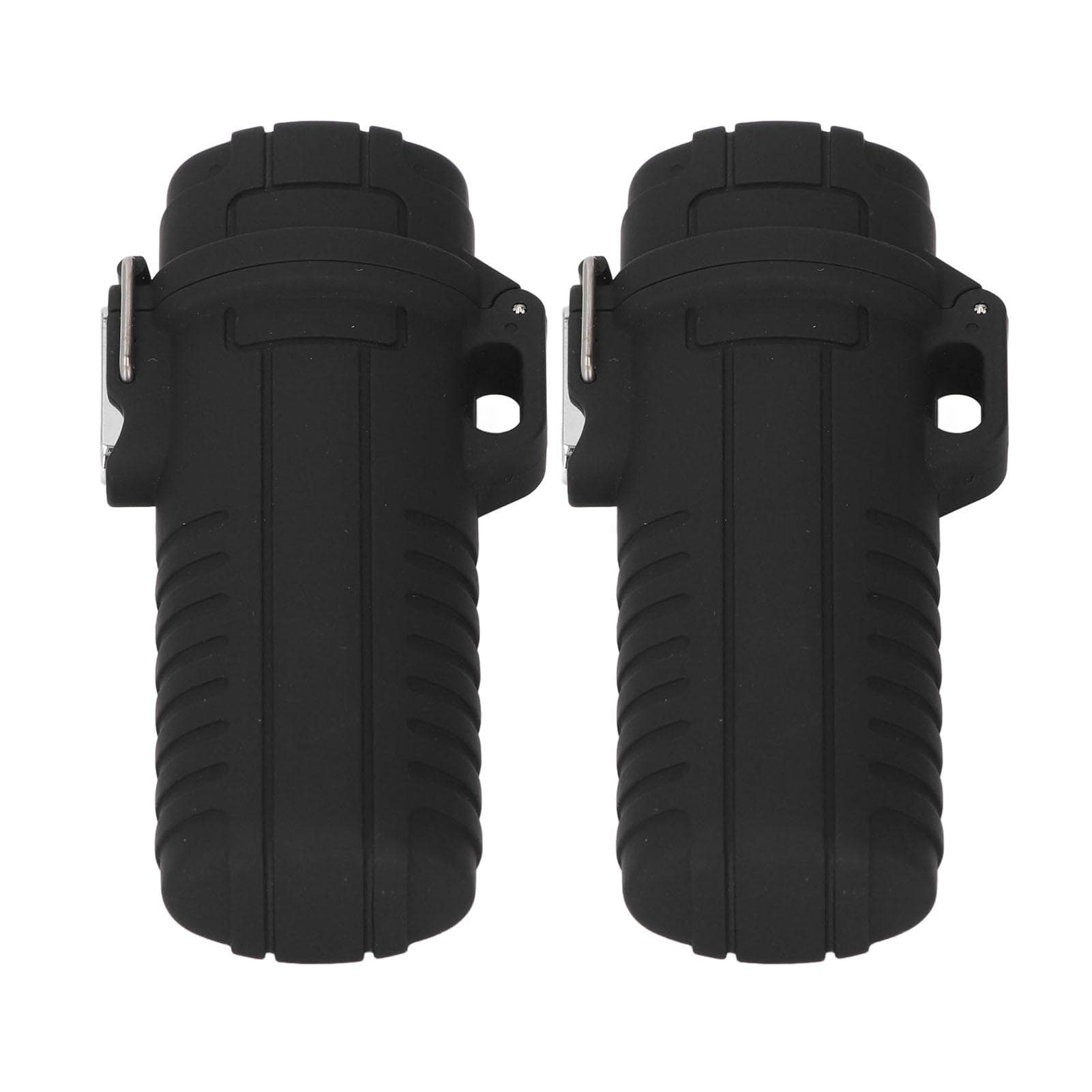 2 Pcs Water Proof Storage Tube Airtight Cover Rubber Sealing Ring Plastic Tube Storage Box for black
