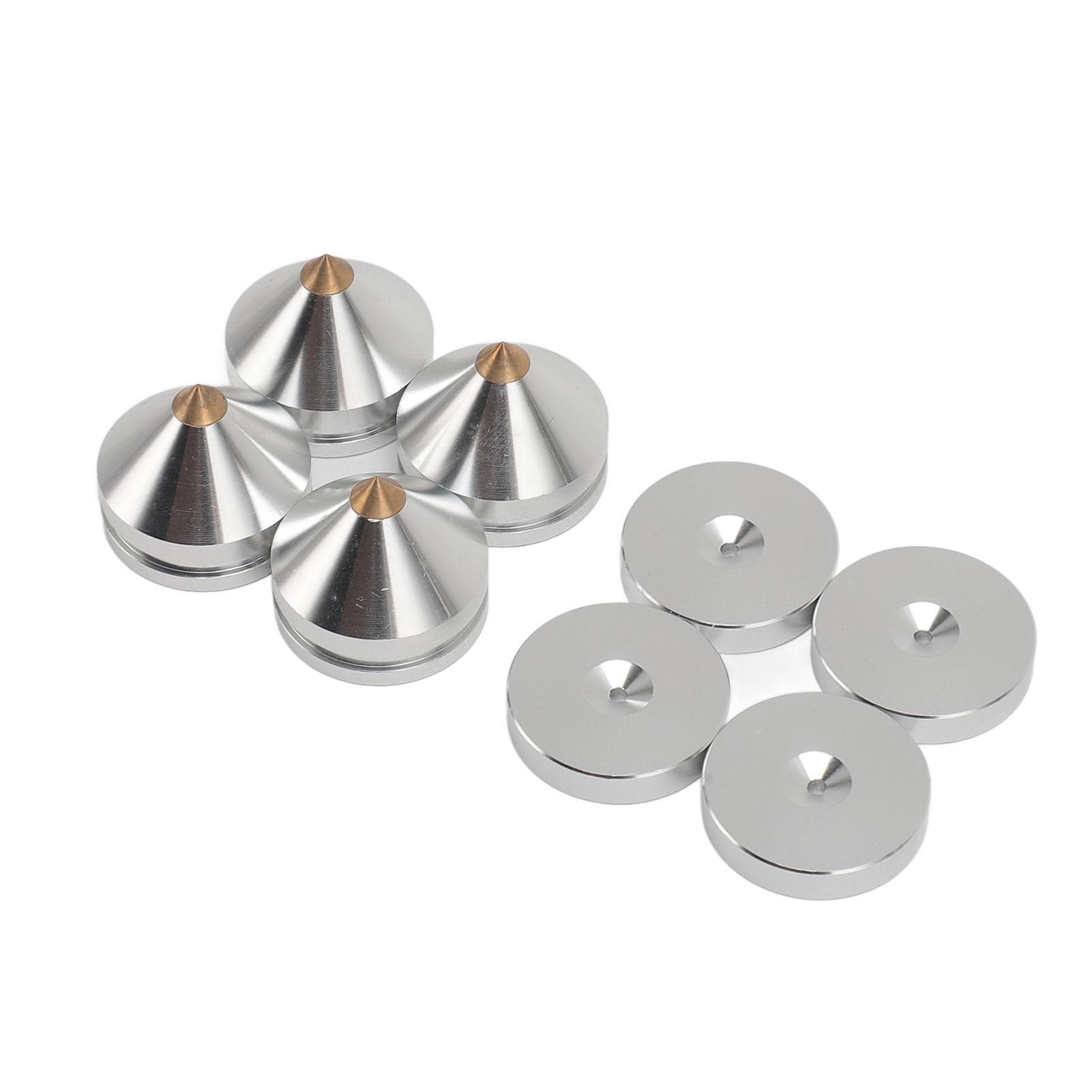 4 Set Speaker Isolation Feet Aluminum Alloy Speaker Vibration Absorber Spike for CD DVD Player silver