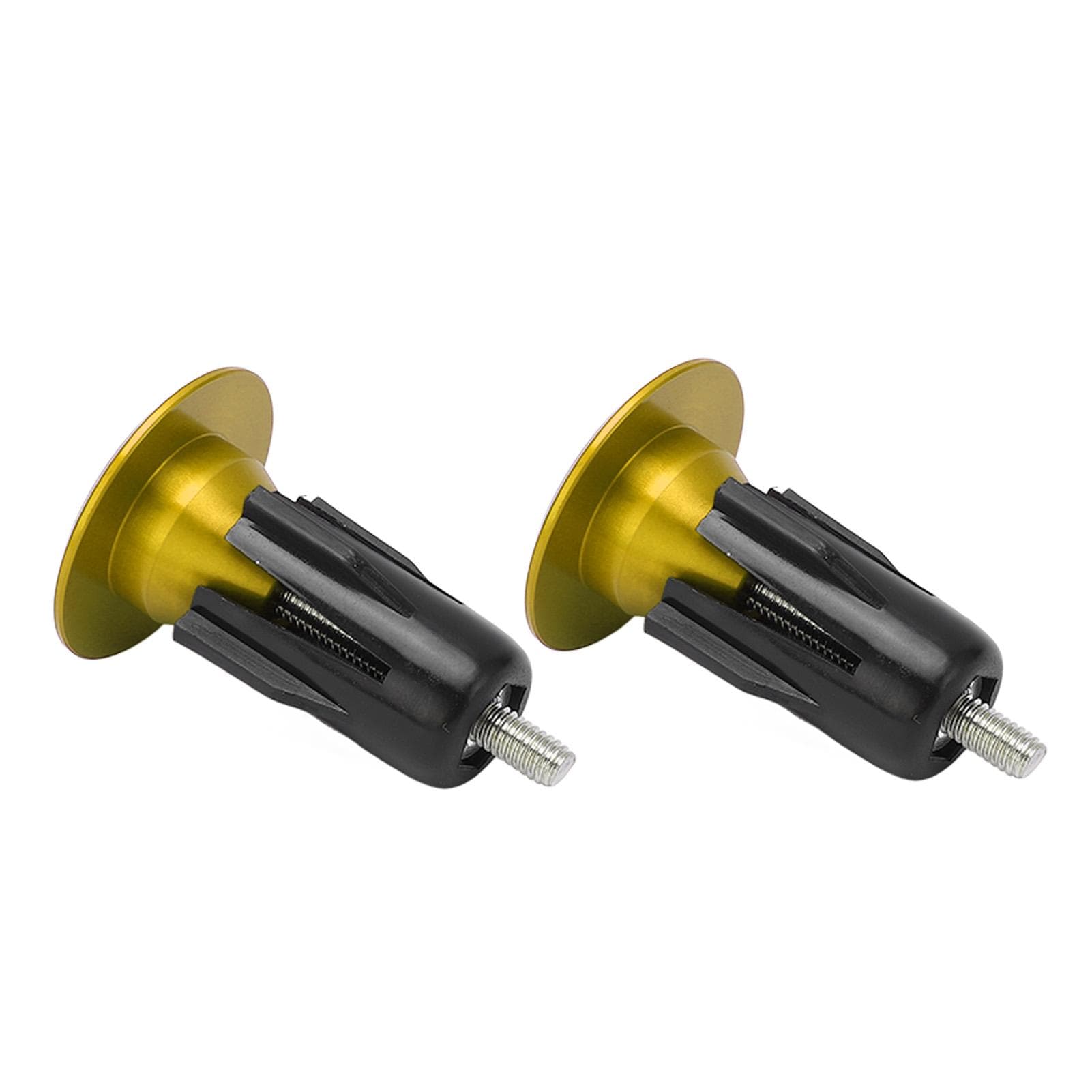 2pcs Bicycle Handlebar Plugs Aluminum Alloy Wearable Universal Mountain Bike Grip End PlugsGold