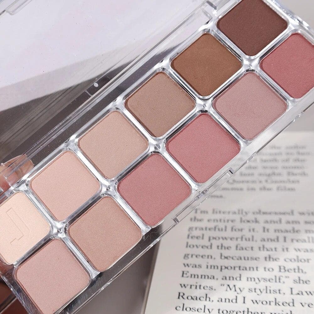 12 Colors Eyeshadow Palette Low Saturation All Matte Eye Shadow Makeup Nude Pure Color Eye Pigment Lasting Eyes Shadow Paleta