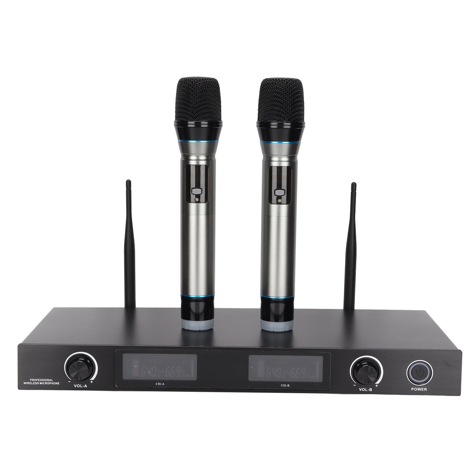 UG‑380 UHF Microphone Modulator Wireless Microphone Modulator Rack Mount Receiver System with 2 EU Plug