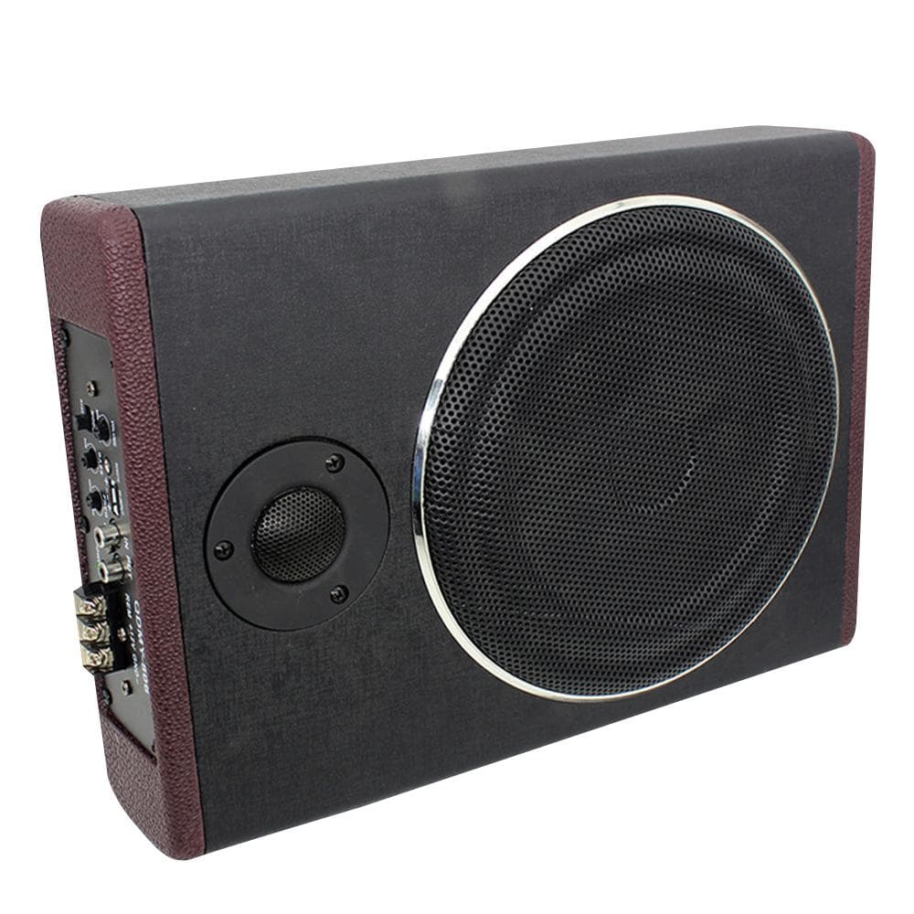 10 Inch 800W Car Audio Slim Under-Seat Subwoofer High Power Car Active Sub Bass Speaker Kit with 10 Inch black