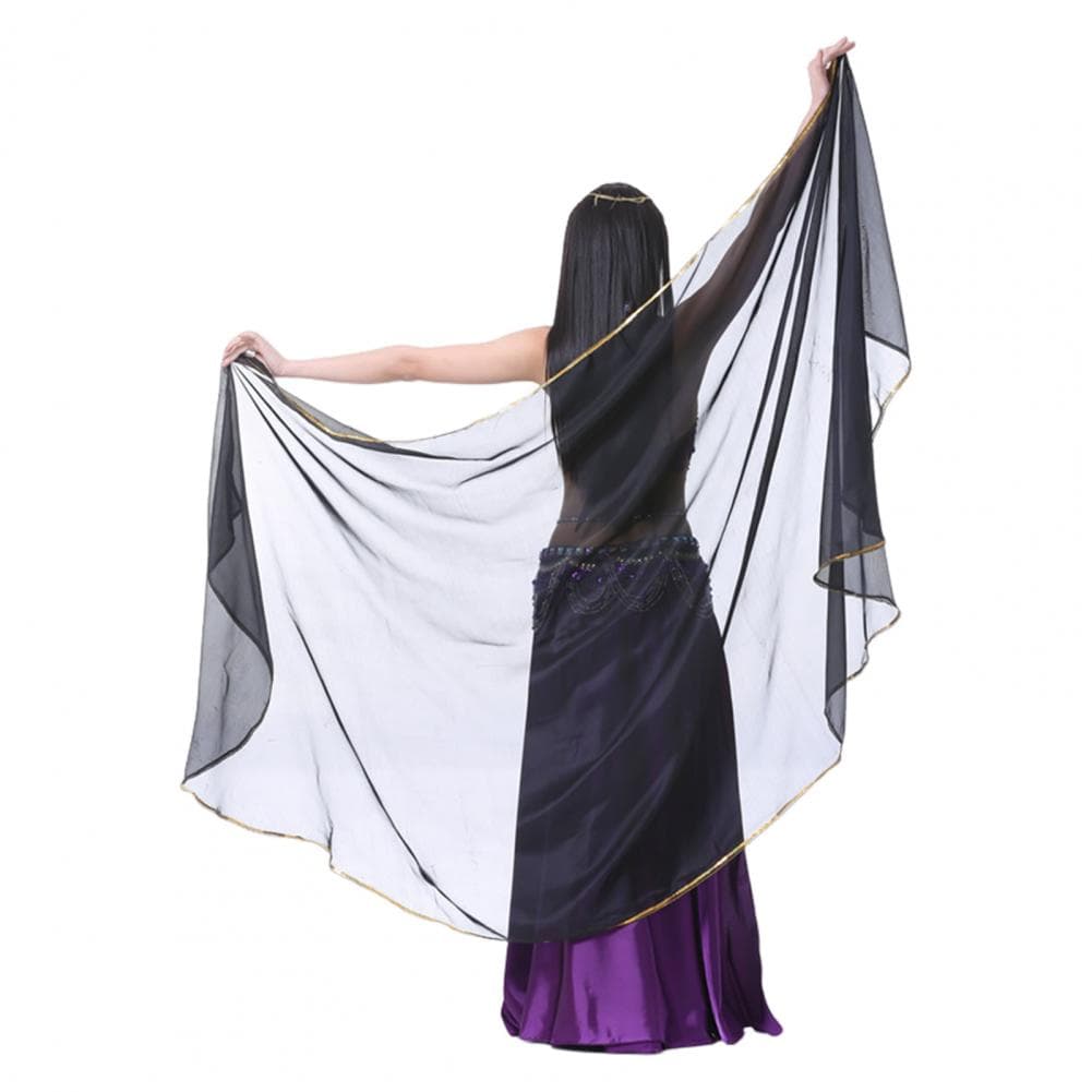 Faux Silk Shawl Women Summer Chiffon Belly Gauze Scarf Evening Gowns Wedding Dresses Beach Faux Silk Wrap black