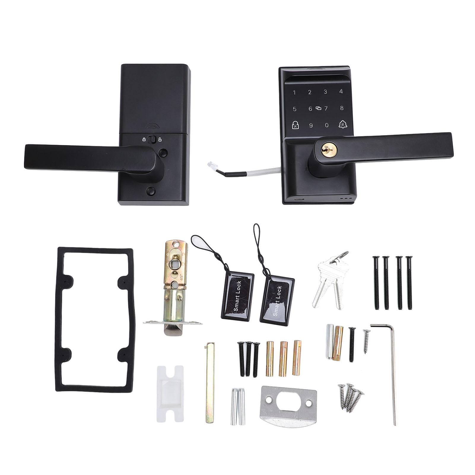 Smart Fingerprint Door Lock Semiconductor Recognition Virtual Password 5 Unlocking Way Aluminum