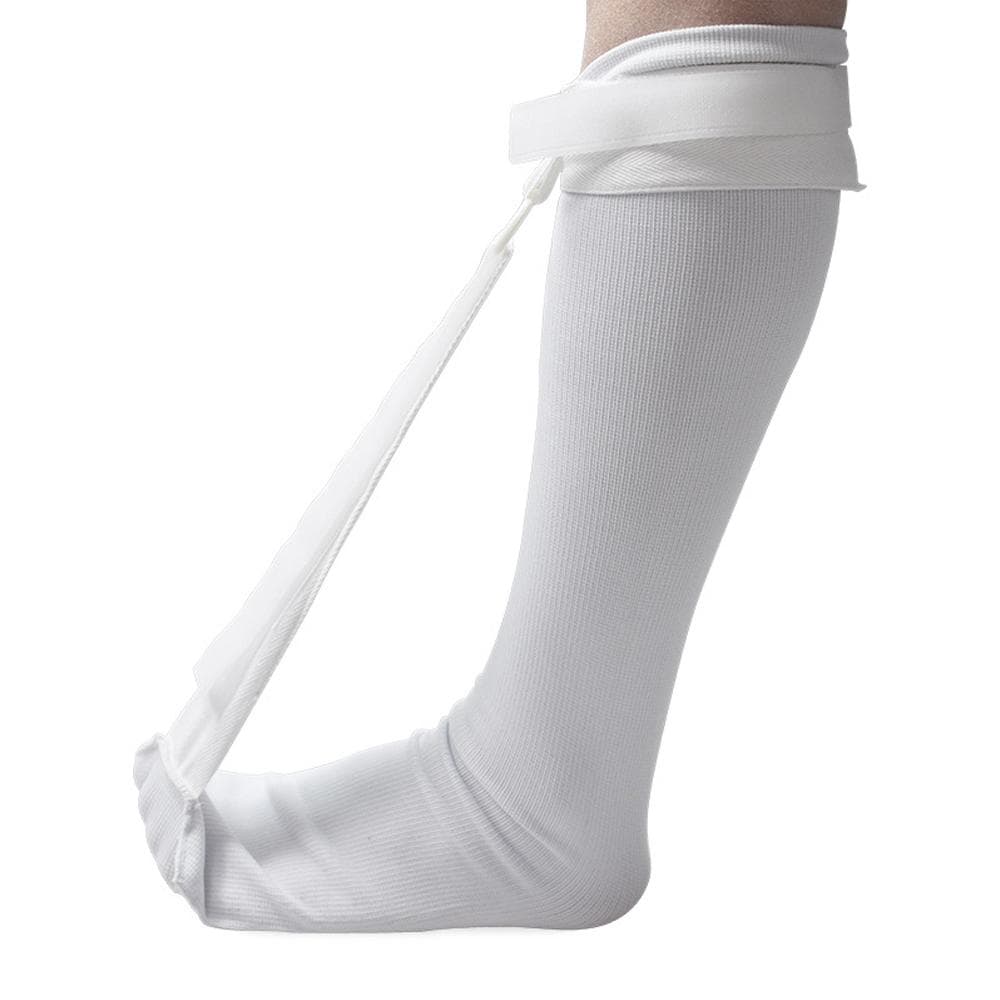 1Set Foot Drop Support Compression Stockings Orthosis Foot Plantar Fascia Stretch Stockings Pain Relief L-XL white