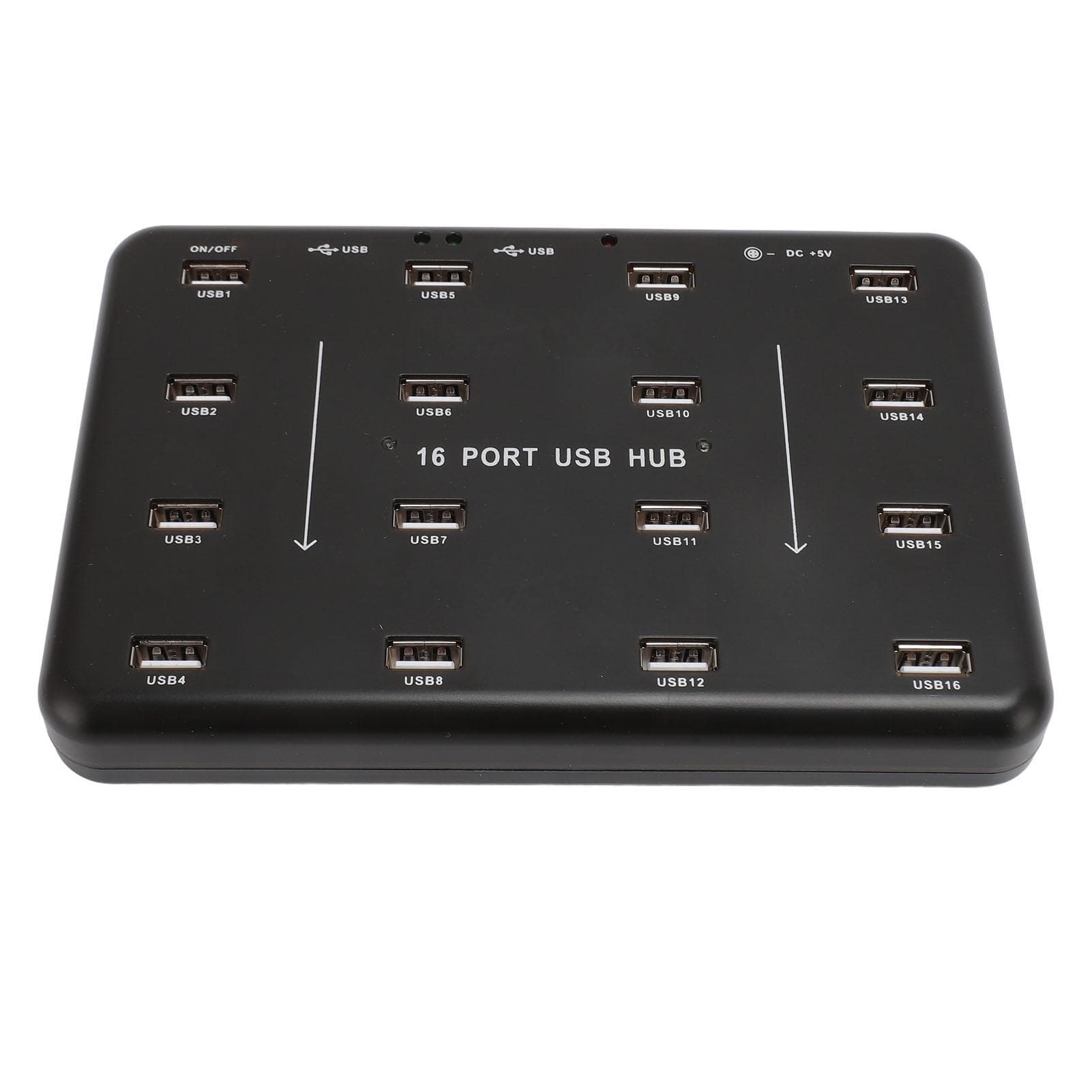16 Port USB2.0 Hub U Flash Disk Testing Duplicator Copier Powered USB Splitter for Card Reader US Plug