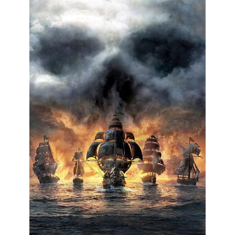 Full Round Drill Scenery Sailing Boat 5D Diamond Painting Embroidery Cross Stitch 20X30CM
