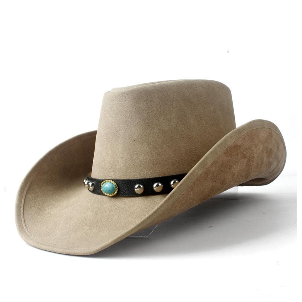 100% Leather Men Western Cowboy Hat For Gentleman Dad Jazz Sombrero Hombre Caps Size 58-59CM 36 Stlye