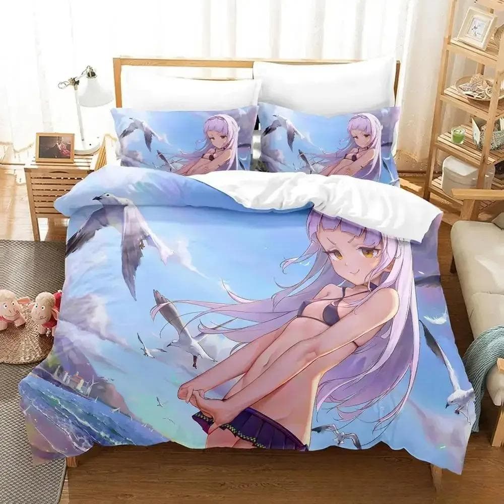 3D Print Murasaki Shion Bedding Set,Duvet Cover Comforter Bed Set Quilt Cover Pillowcase,King Queen Twin Size Boys Girls Adultse 135X200cm-2pcs