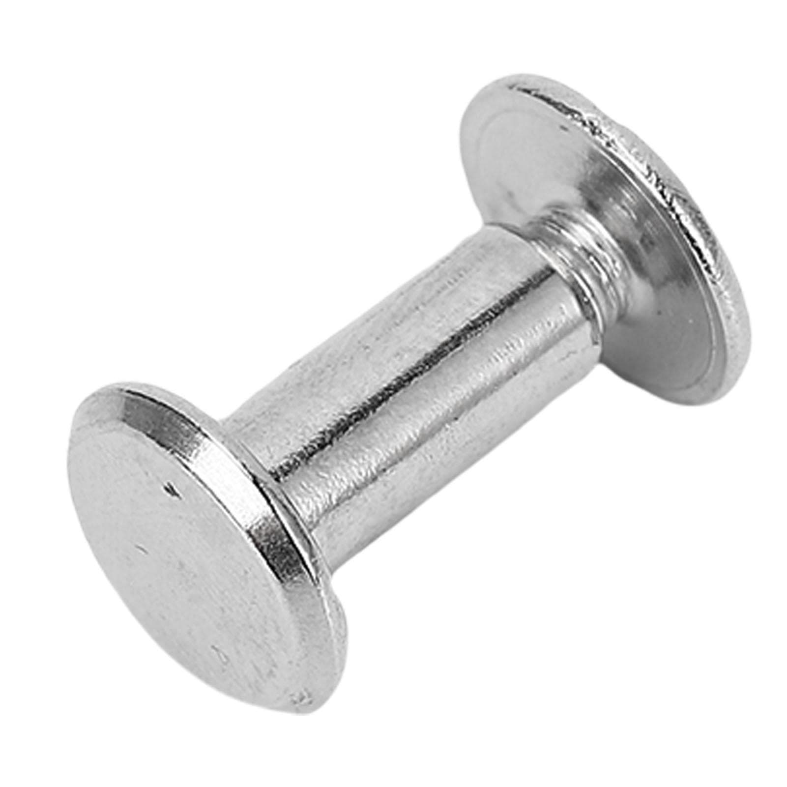 50 Pairs Rivet and Screw M3.5 Stainless Steel Flat Round Head Rivet Fastener Set for Leather Crafts
