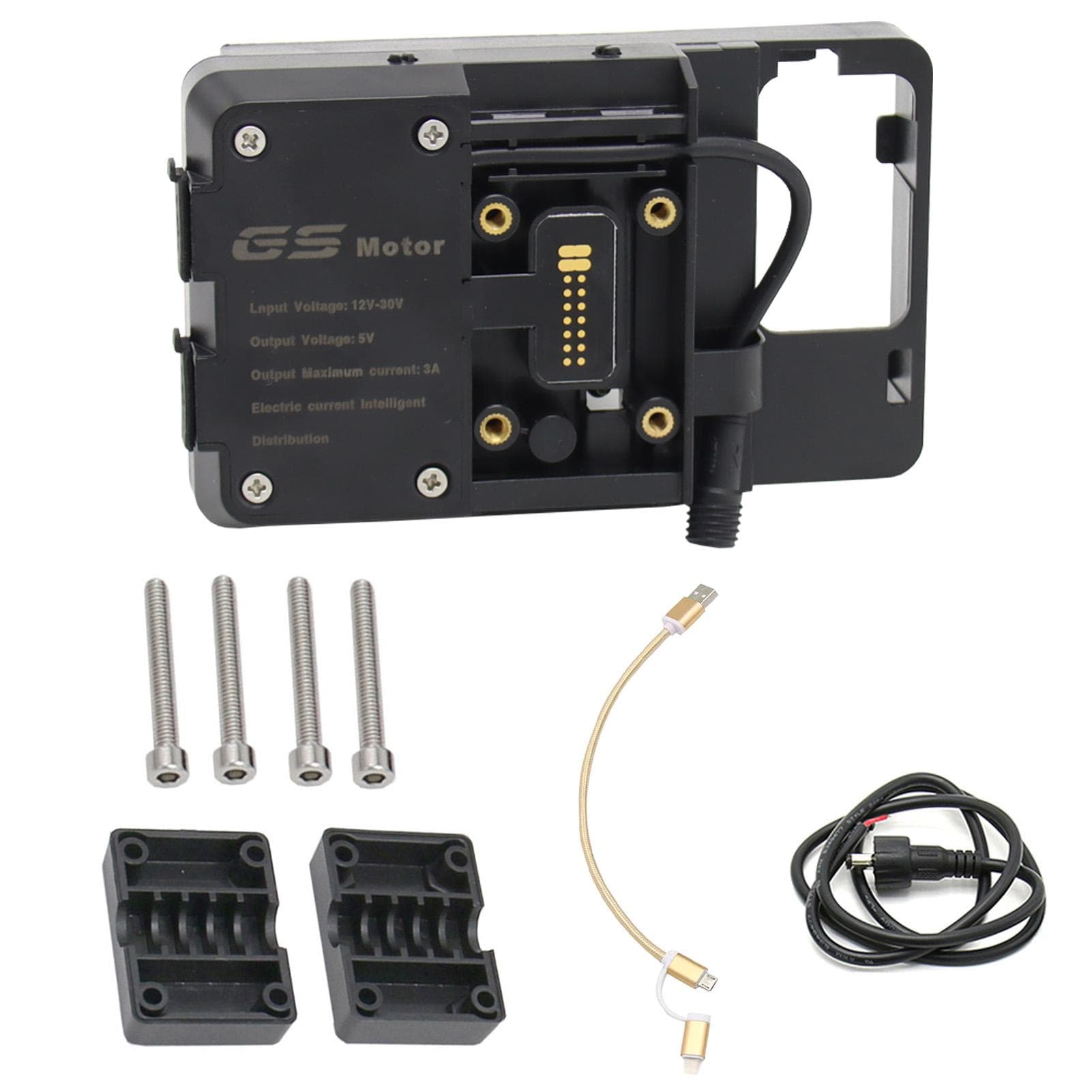 Mobile Phone Navigation Bracket Accessories with USB Charger For BMW R1200GS LC&Adventure S1000XR black