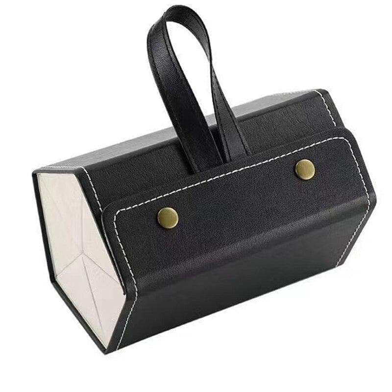 Portable PU Leather Glasses Case Cover Holds 5 Pairs of Sunglasses Eyeglasses Storage Box with Magnet Switch